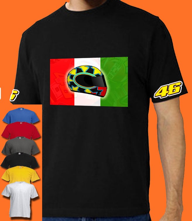 VALENTINO ROSSI MOTO GP ITALIAN FLAG HELMET T SHIRT ALL SIZES COLOURS 