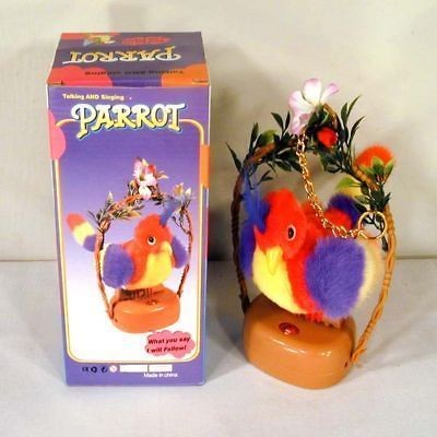 RECORDING PARROT novelty bird toys talking toy birds