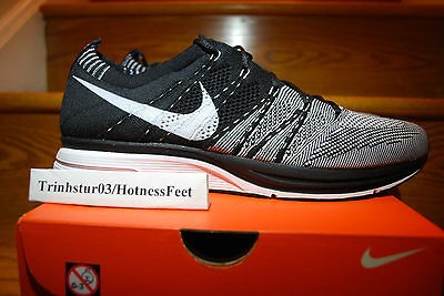 NIKE FLY KNIT TRAINER + BLACK/WHITE MEN SZ7 12