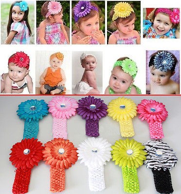   Daisy Kid Baby Girl Headband Hairbow Hair Flower Clip Headwear Crochet