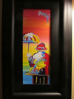 Original Peter Max Painting The Umbrella Man