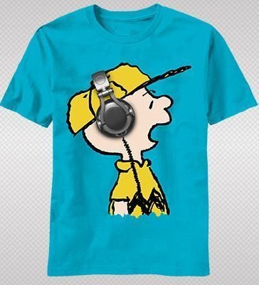 NEW Peanuts Charlie Brown Headphones Vintage Faded Look Cartoon T 