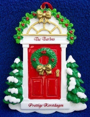   Holland Dutch Red House Door Christmas Ornament   Personalized