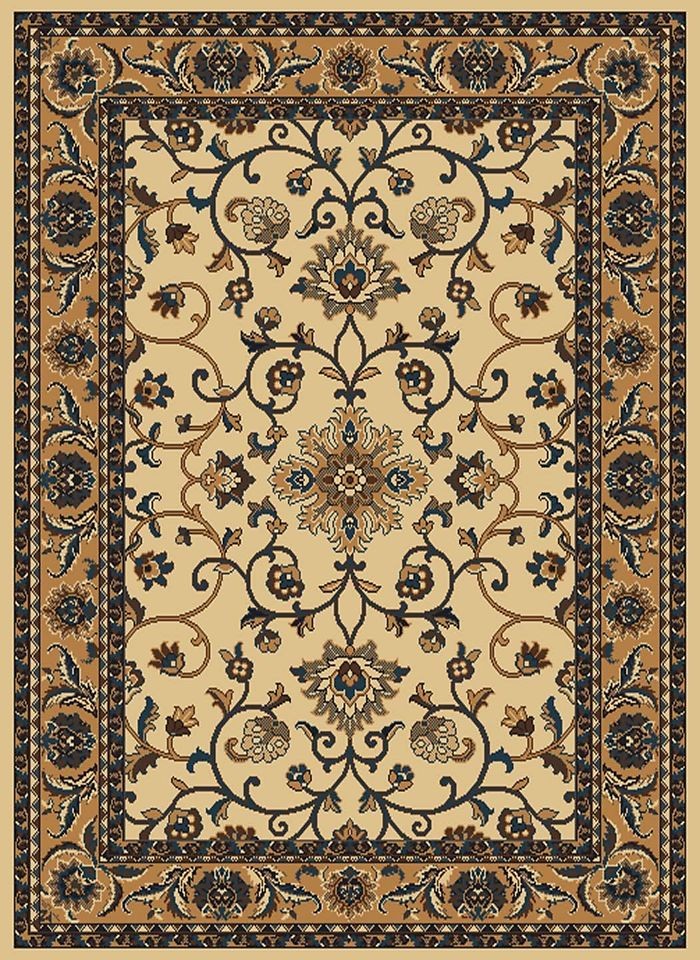 BEIGE tan TRADITIONAL floral PERSIAN carpet ORIENTAL bordered AREA rug