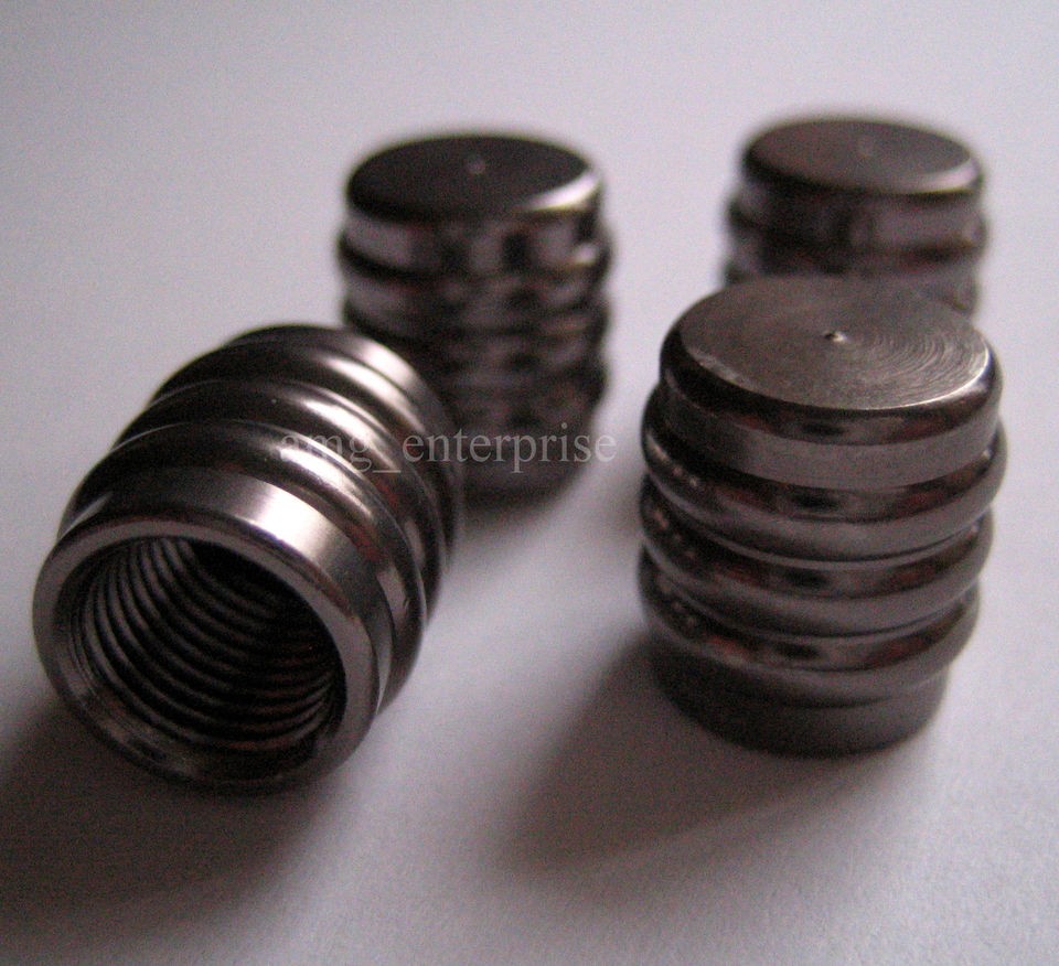 Grey (N) Metallic Alloy Dust Tire Valve Caps for Nissan 350Z Juke 