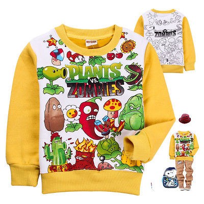 NWT Boys Girls Plants vs. Zombies Winter Fleece Sweatshirts Size #130 