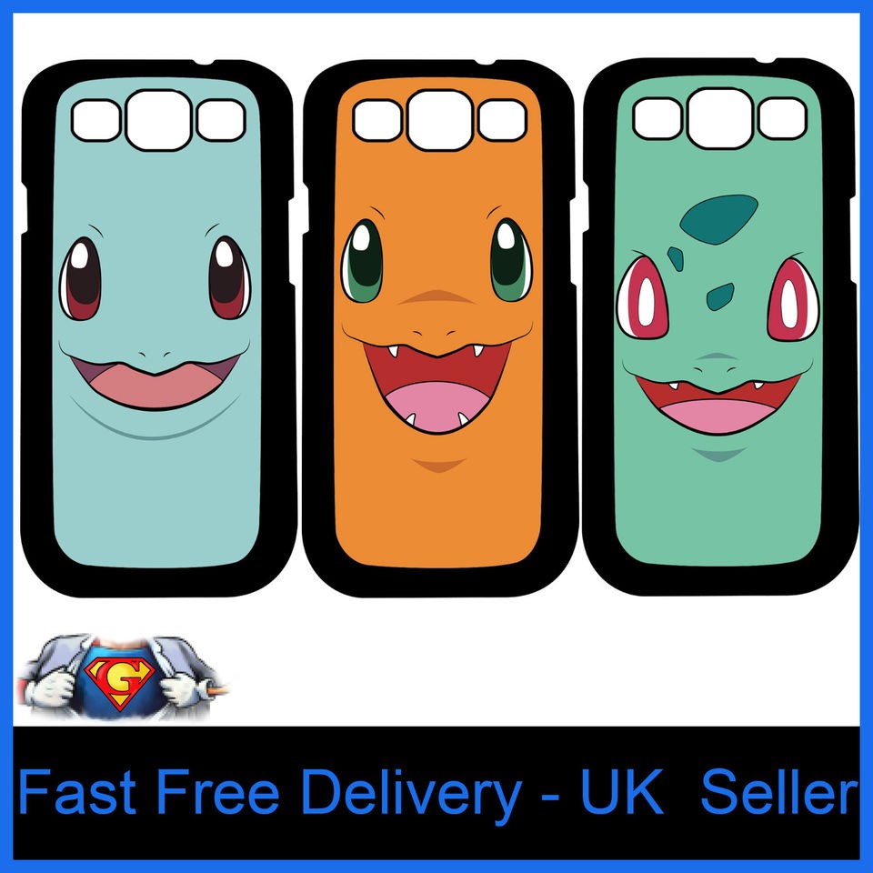 Pokemon Charmander Bulbasaur Squirtle Samsung Galaxy S3 Black Case 