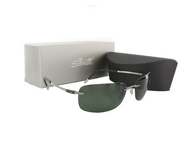 NEW Silhouette 8639 60 6150 Polarized Green Sunglasses