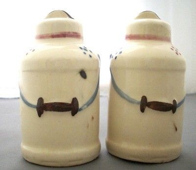 Shawnee Pottery Handpainted Milk Can Salt & Pepper Shakers L@@K NR