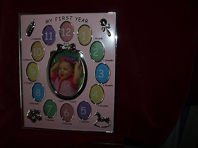 Shudehill Giftware My First Year Enameled 12 Month Photo Frame Table 