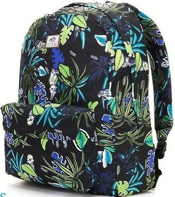 VANS OFF THE WALL SKATE MENS MULTI COLOR BACKPACK TRAVEL BAG CARRY 