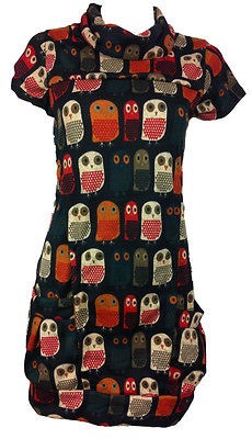   New Bird Owl print knitwear Tunic Top cardigan top visit our shop