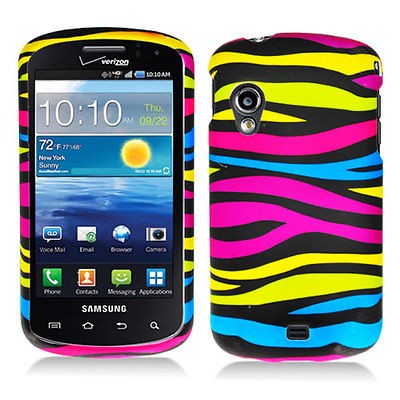 Rainbow Zebra Hard Snap On Cover Case for Samsung Stratosphere I405 