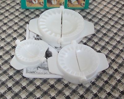 Snack Maker Dough Press Pierogi MOLDs Instructions Recipes White X 3 