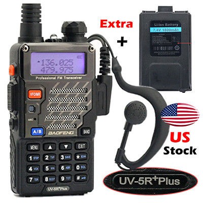    5R+ PLUS* + Original 1800mAh Battery 136 174/400 480 Ham 2 way Radio