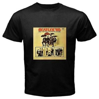 Beatles 1965 Record Album Cover Mens Black T Shirt