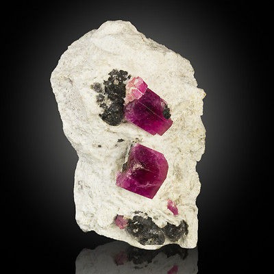 RubyViolet RED BERYL Bixbite 2 Gemmy Crystals to.3 on Matrix 