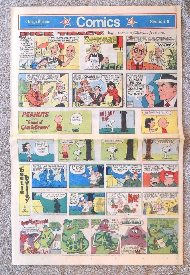 CHICAGO TRIBUNE SUNDAY COMICS 3/4 1979 Boners Ark Casey Dennis the 