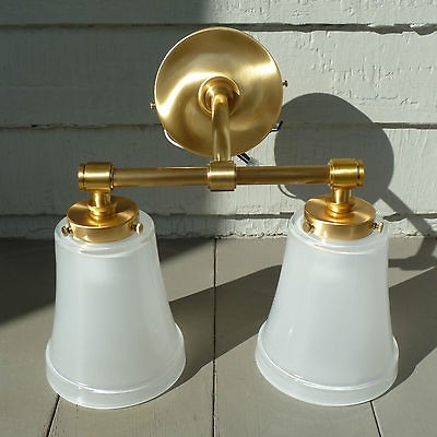 RESTORATION HARDWARE Grafton Brass Double Wall Sconce (Set of 2 