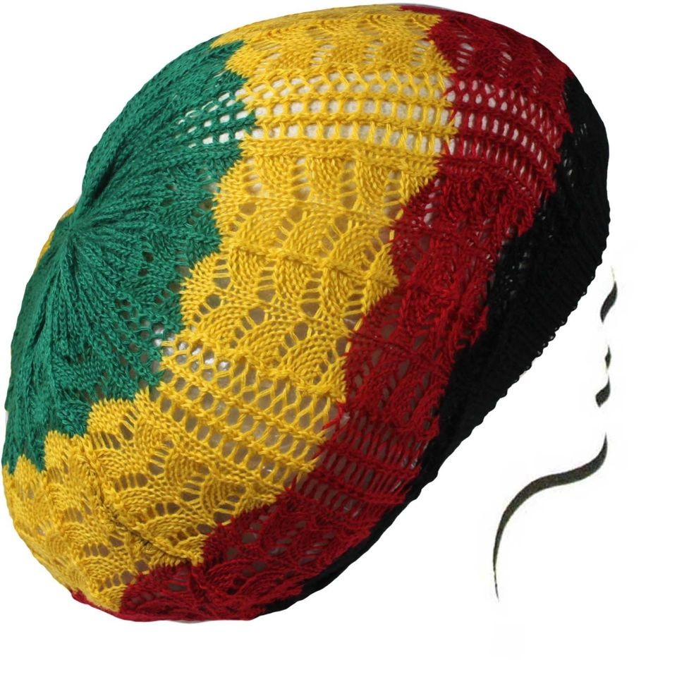 Rasta Crochet Slouchy Tam Beanie Reggae Marley Jamaica Rastafari 