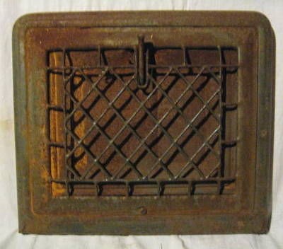 Old TIN METAL HEAT REGISTER VENT GRATE   NICE 