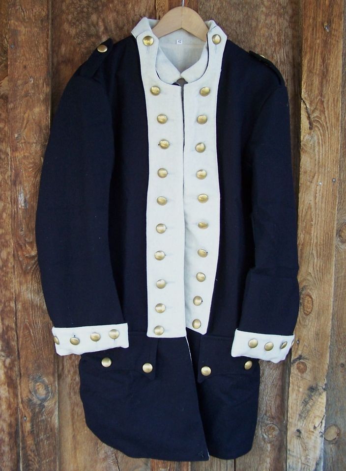 REVOLUTIONARY WAR CONTINENTAL REGIMENTAL FROCK COAT CREME 52