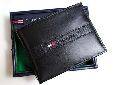 NEW TOMMY HILFIGER MENS PREMIUM LEATHER CREDIT CARD WALLET PASSCASE 