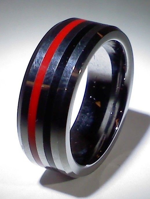 Firefighter Red/Black Line Memorial or Survivor Rings