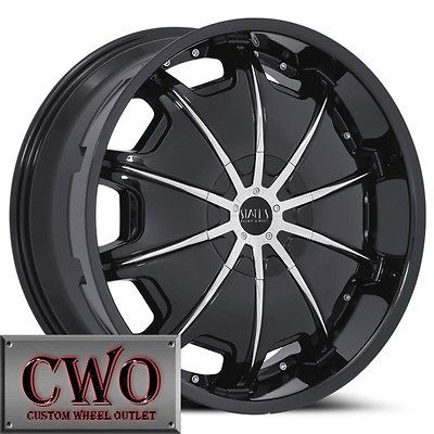 26 Black Status Opus Wheels Rims 6x135/6x139.7 6 Lug Navigator Tahoe 