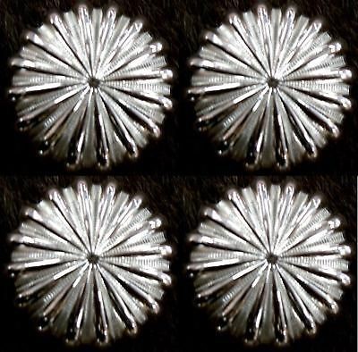 Horse Western Cowboy Silver Fluted Conchos saddle headstall Tack 