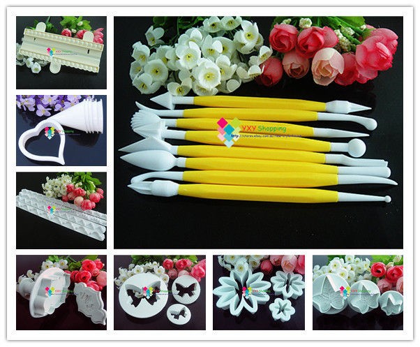 Rose flower cake fondant cutter decorating sugarcraft mold plunger 