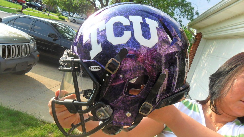 TCU Horned Frogs Riddell Revolution Speed Prototype Pro Combat Helmet 