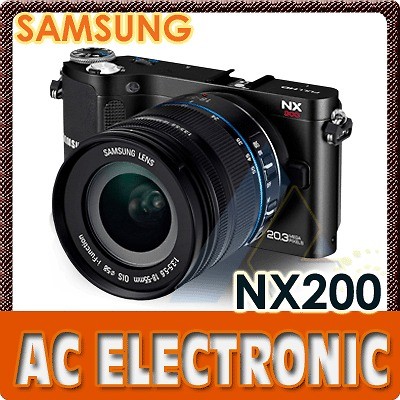 Samsung NX200 Mirrorless 20MP Camera Black+18 55mm II Lens Kit +1Year 