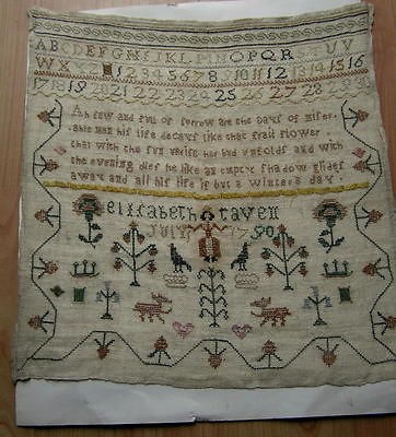 Vintage, Alphabet, Sampler, Red, Purple) in Samplers