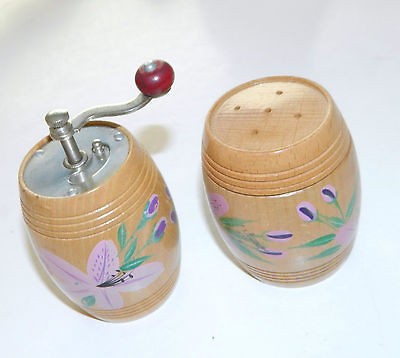 vintage wooden salt and pepper shakers japan