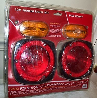 12V Light Kit For Trailer, Motorcycle, Snowmobile, Boat,or Camper.Easy 