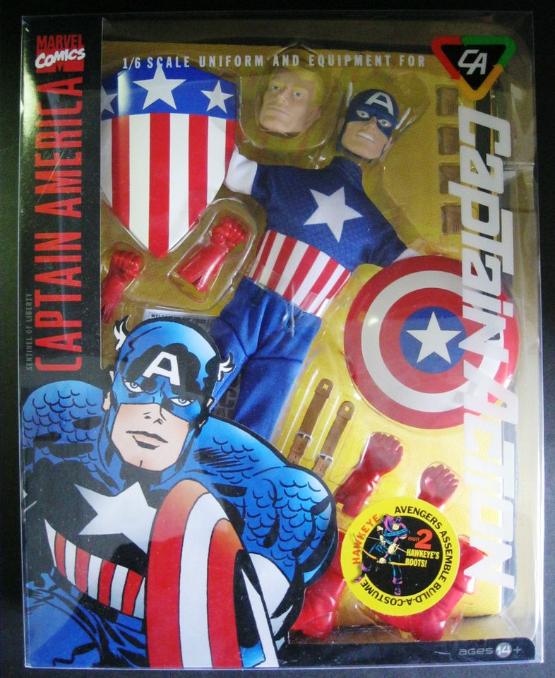 CAPTAIN ACTION CAPTAIN AMERICA DELUXE COSTUME SET   W/BONUS HAWKEYE 