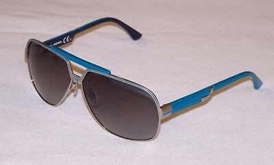 Diesel Authentic Sunglasses DL0025 DL 0025 16W Silver Turquoise Blue 