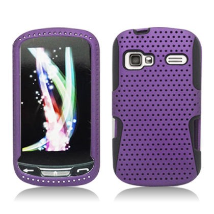 For Sprint LG LN272 Rumor Reflex Hybrid Perforated Black Purple Case 