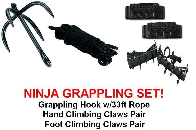   GRAPPLING SET HEAVY STEEL CLIMBING HOOK FOOT HAND CLAWS GEAR C6+C7+C79