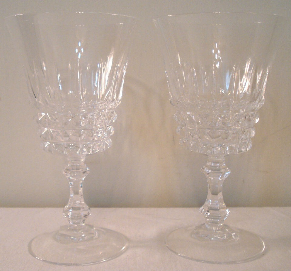   Arques Tuilleries Villandry Water Glass Goblets Stems Cris Crystal