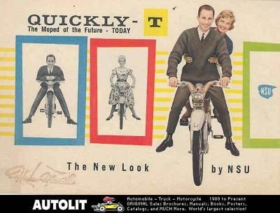 1957 NSU Quickly T 50 Moped Scooter Motorcycle Brochure