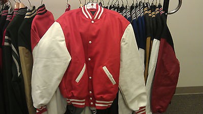 HOLLOWAY VARSITY LETTER AWARD JACKET BURNT ORANGE & WHITE SIZE LARGE