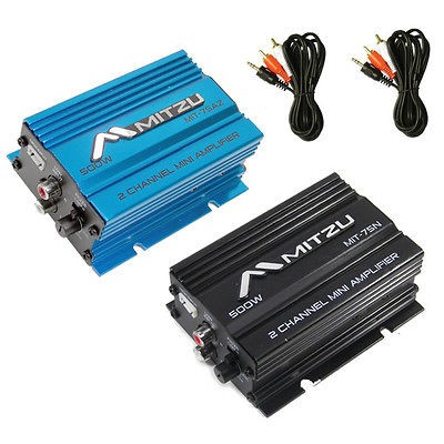 Two Pack Bundle 500W 2 CH Car Audio Amplifier Motorcycle AMP  Amps 