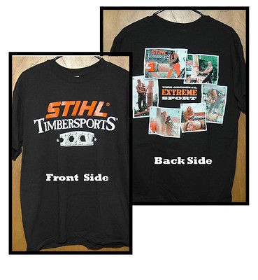 NEW STIHL Timbersports XXV Black T Shirt Sizes M XL 2 Sided Design