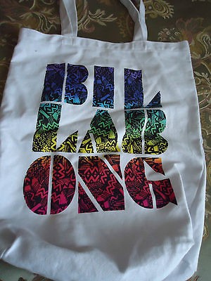 Billabong White Canvas Shopper ** 19 x 15 with 9 1/2 Handle Drop 