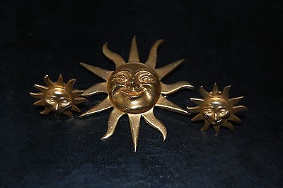   STUDIOS SUN PIN AND SUN EARRINGS SET, RETRO LOT GREAT FIND SUN PIN