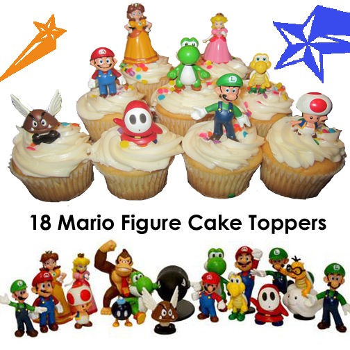 Super Mario Brother Cupcake Cake Toppers / Decorations   Party Favors 