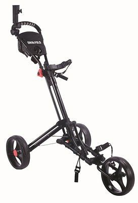   FOLD ONE CLIC 3 WHEEL SPEED PUSH PULL GOLF CART GEAR QUICK FOLD BLACK