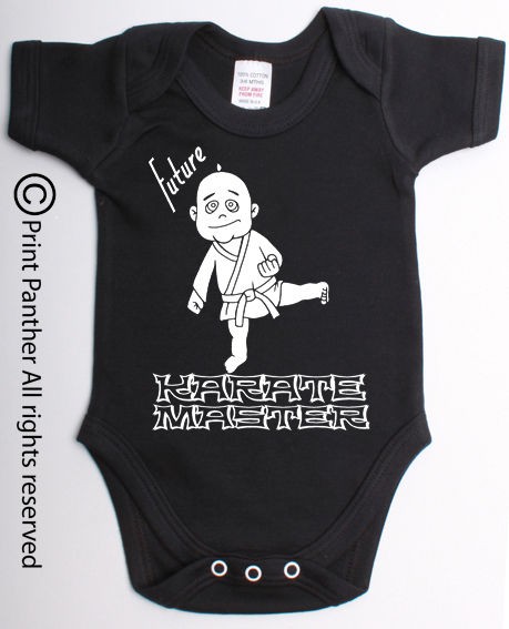 FUTURE KARATE MASTER FUNNY MARTIAL ARTS BABY GROW UNIQUE ROMPER 